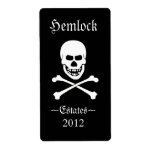 Skull and Crossbones Halloween Wine Labels
