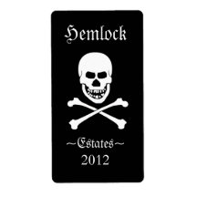 Skull and Crossbones Halloween Wine Labels