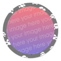 skull and crossbones on grey stickers
