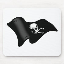 Skull and crossbones Pirate flag mousepads by Funkart Skull and crossbones Pirate flag mousepads