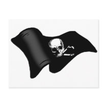 Skull and crossbones Pirate flag postcards by Funkart Skull and crossbones Pirate flag postcards