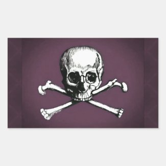 Skull and Crossbones Rectangular Sticker