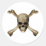 Skull and Crossbones Round Sticker