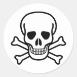 skull and crossbones round stickers