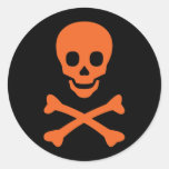 Skull and Crossbones Round Stickers