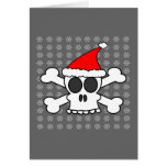Skull and Crossbones Santa Hat Greeting Cards
