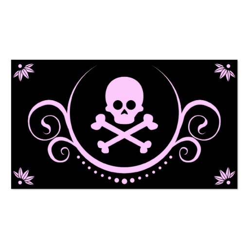 skull and crossbones sophistications business card (front side)