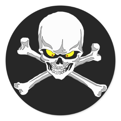 Skull and crossbones stickers by PepeLepew2