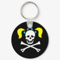 Skull and Crossbones With Pigtails keychains
