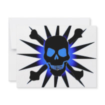 Skull and Crossbones with Starburst invitations
