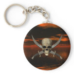Skull and Crossed Swords w/Red Sky Background 1 keychains