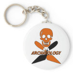 Skull and Crossed Trowels Archaeology Keychains