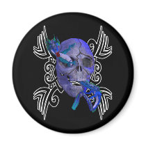 Skull and Dragon Tattoo Magnet by DragonCat Skull and Dragon Tattoo Magnet