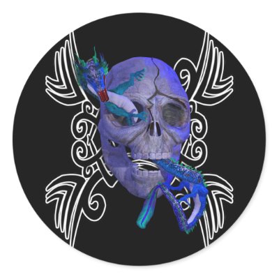 Skull and Dragon Tattoo Sticker by DragonCat