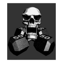 Skull and Dumbbells posters by EvilSkull Skull and Dumbbells posters