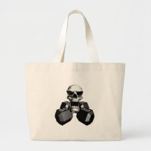 Skull and Dumbbells Tote Bag