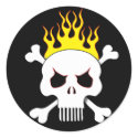 Skull and flames stickers by vulture_kulture Skull and flames stickers