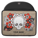 Skull and Flowers Drawing Macbook Case Template Sleeve For MacBook Pro