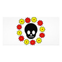 Skull and Flowers Personalized Photo Card