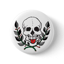 Skull and Leaves buttons