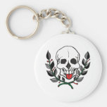 Skull and Leaves Keychains
