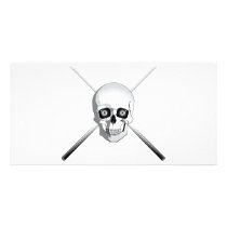 Skull and Pool Cues photo cards by divebargraphics Skull and Pool Cues photo cards