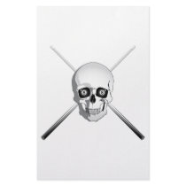Skull and Pool Cues Custom Stationery