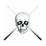 Skull and Pool Cues t-shirts
