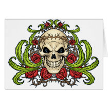 Skull and Roses with Crown Of Thorns by Al Rio cards