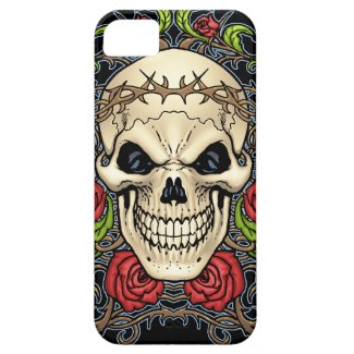 Skull and Roses with Crown Of Thorns by Al Rio iPhone 5 Covers