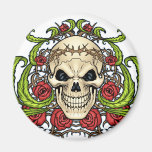 Skull and Roses with Crown Of Thorns by Al Rio Magnet
