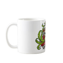 Skull and Roses with Crown Of Thorns by Al Rio mugs