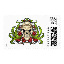 Skull and Roses with Crown Of Thorns by Al Rio postage by AlRioArt Skull and Roses with Crown Of Thorns by Al Rio postage