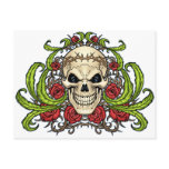 Skull and Roses with Crown Of Thorns by Al Rio Post Card