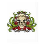 Skull and Roses with Crown Of Thorns by Al Rio Post Cards