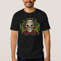 Skull and Roses with Crown Of Thorns by Al Rio Tee Shirt