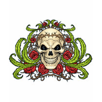 Skull and Roses with Crown Of Thorns by Al Rio t-shirts