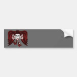 skull and skates bumper sticker