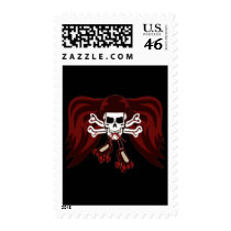 skull and skates postage stamps