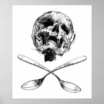 Skull and Spoons Print
