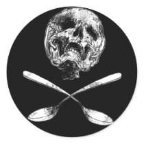 Skull and Spoons stickers by JFlatN Skull and Spoons stickers