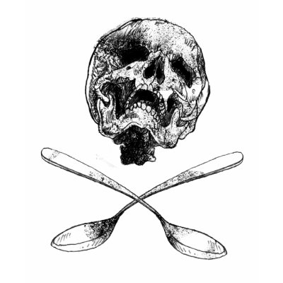 Skull and Spoons T-shirt by JFlatN
