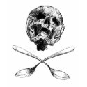 Skull and Spoons t-shirts by JFlatN Skull and Spoons t-shirts