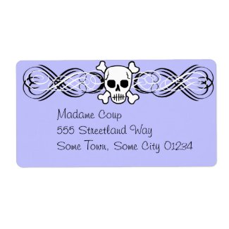 Skull and Swirls Address Label label