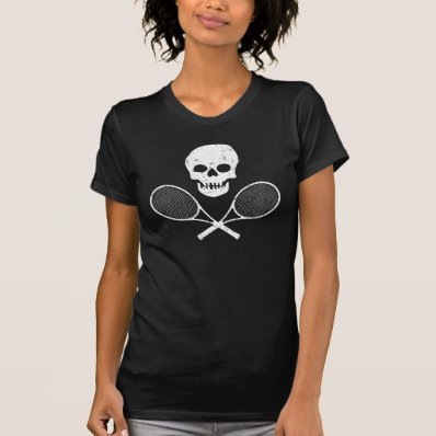 Skull and Tennis Racquets T Shirt