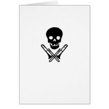skull and trombones greeting card