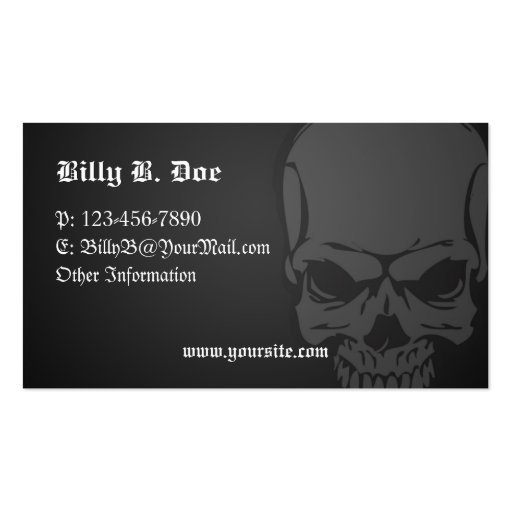 Skull and Wings Business Card Template (back side)