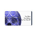 Skull Art in Black and Blue Halloween Personalized Address Labels