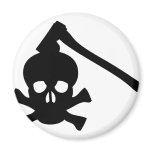 skull axe refrigerator magnet
