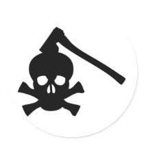 skull axe round stickers